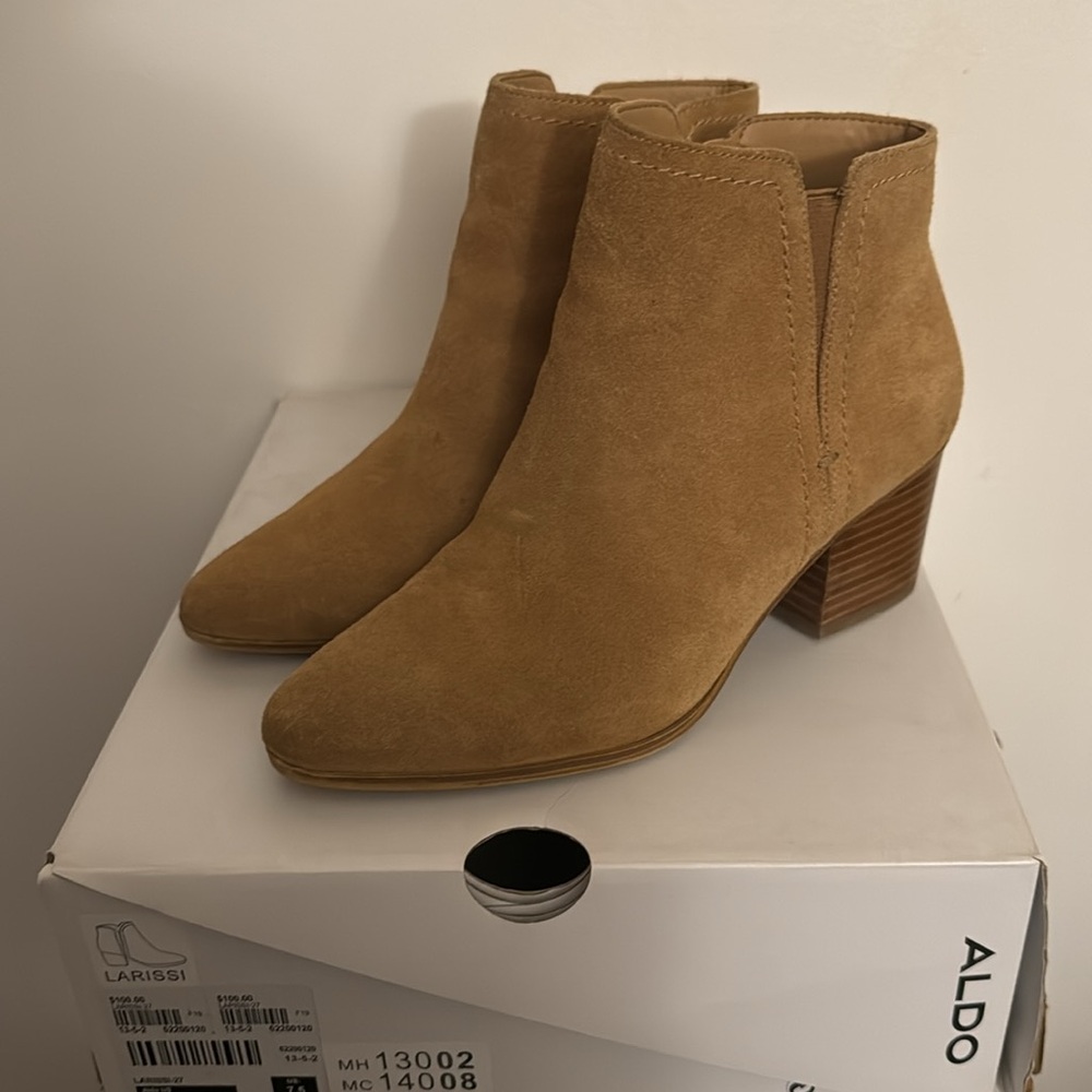 Tan suede ankle boots